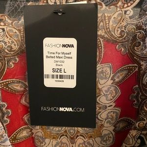 Belted Maxi Dress with Belt L